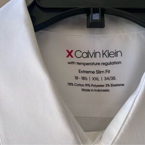 Calvin Klein Men's White Extreme Slim Fit Shirt